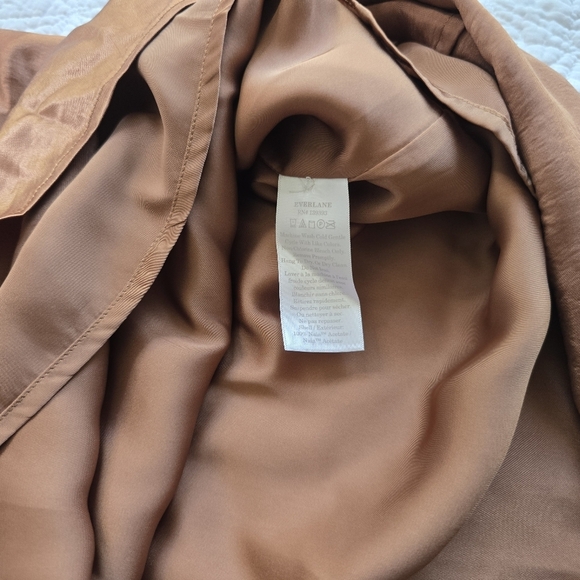 Everlane Satin Square Neck Midi Maxi Slip Dress Carob Brown Size 10 - Picture 7 of 16